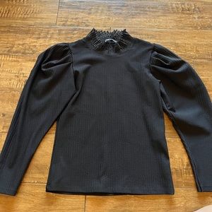 Zara bubble sleeve turtle neck long sleeve top